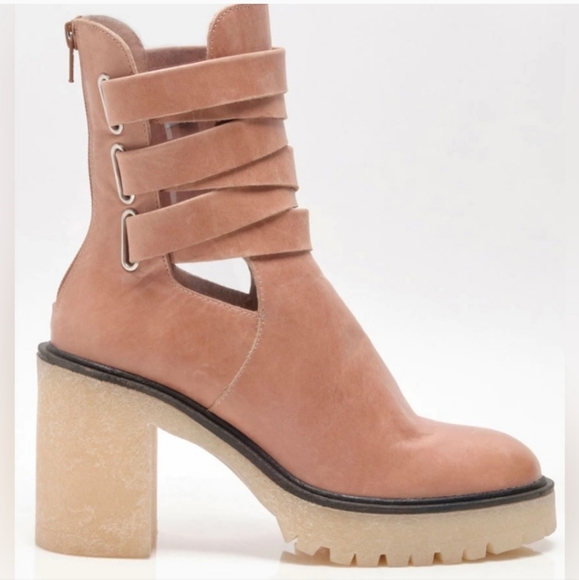 Anthropologie Shoes - Free People Jesse Cut Out Platform Boot In Tan Size 10 NWOT'S